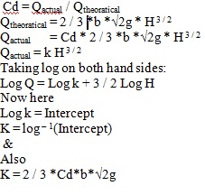 Notch Discharge Equation