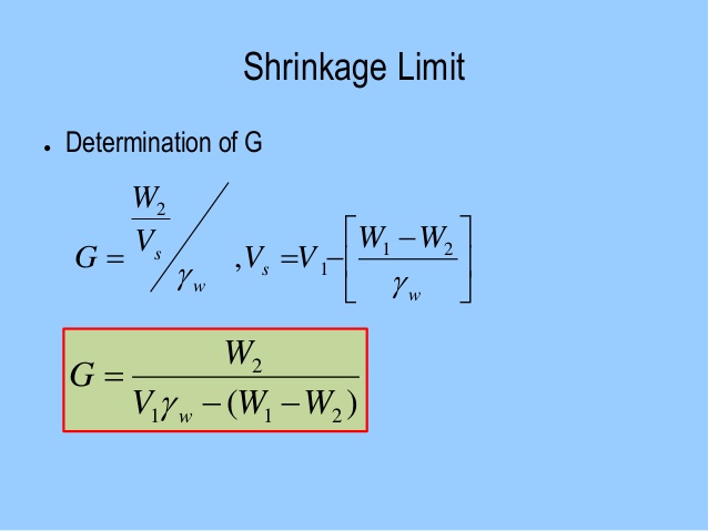 Shrinkage Limit of Soil