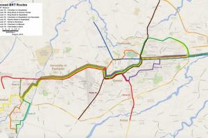 Metro Peshawar BRT Routes Schematic